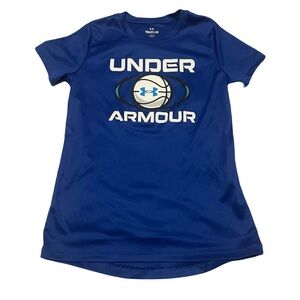 Under Armour Kids' Blue Basketball Tee Jersey Size S